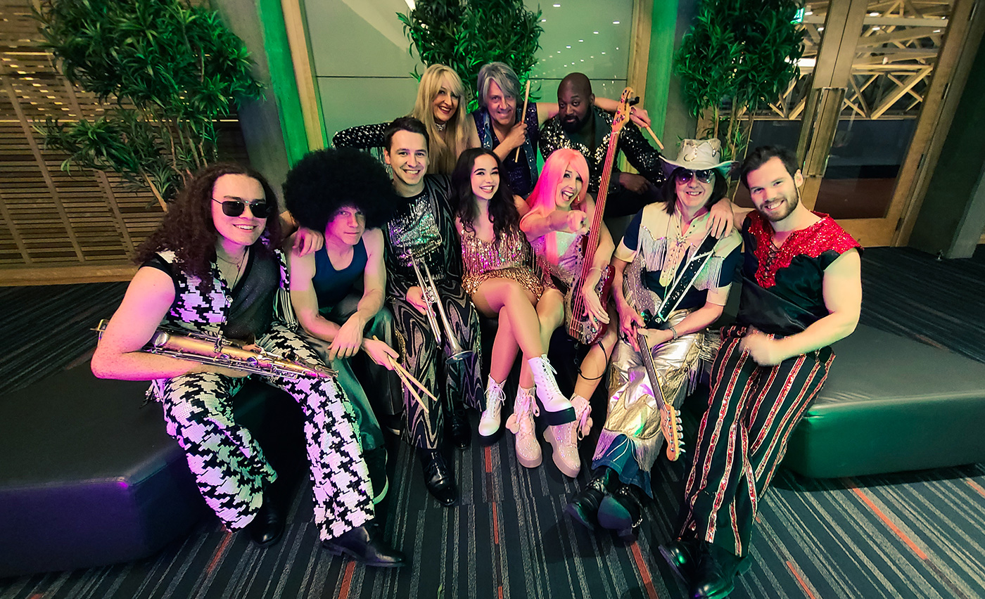 a group of people posing for a photo